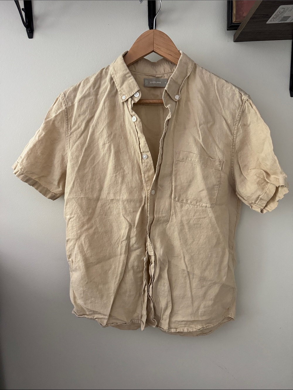 Everlane 100% linen Casual Button-Up Shirt in Light Beige - Picture 2 of 8